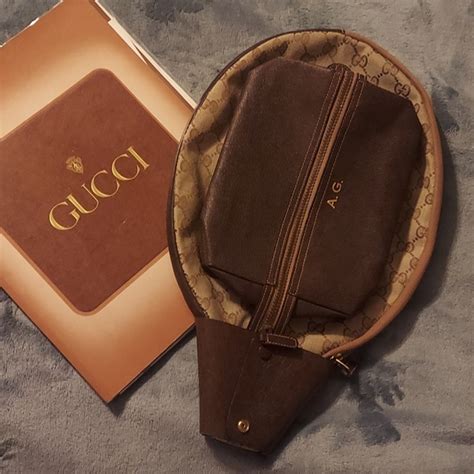 Awesome vintage Gucci tennis racket cover w/ ball  